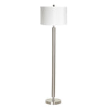 Benzara Metal Floor Lamp with Tubular Support and Push Through Switch, Silver