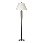 Benzara Metal Floor Lamp with Sleek Conical Support and Round Base,Silver and Brown