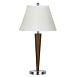 Benzara Metal Table Lamp with Sleek Conical Support, Silver and Brown