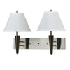 Benzara Dual Metal Wall Lamp with Flared Shade and Conical Support,Brown and Silver