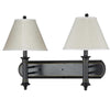 Benzara Dual Lighting Wall Lamp Pedestal Legs and Tapered Shade, Black and White