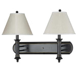 Benzara Dual Lighting Wall Lamp Pedestal Legs and Tapered Shade, Black and White