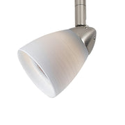 Benzara BM220753 Hand Blown Glass Shade Track Light Fixture with Metal Frame, White