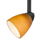 Benzara Hand Blown Glass Shade Track Light Fixture with Metal Frame, Yellow