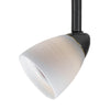 Benzara BM220762 Hand Blown Glass Shade Track Fixture with Metal Frame, White and Bronze