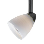 Benzara BM220762 Hand Blown Glass Shade Track Fixture with Metal Frame, White and Bronze