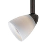 Benzara Glass Shade Track Light Fixture with Metal Frame, White and Rustic Bronze