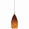 Benzara Transitional Glass Shade Pendant Lighting with Cord, Orange and Chrome