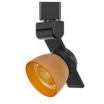 Benzara BM220778 12W Integrated Led Track Fixture with Polycarbonate Head, Black and Orange