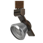 Benzara BM220798 12W Integrated Led Metal Track Fixture with Cone Head, Bronze and Silver