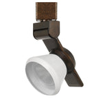 Benzara BM220801 12W Integrated Led Metal Track Fixture with Cone Head, Bronze and White