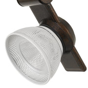 Benzara BM220806 12W Integrated Led Metal Track Fixture with Mesh Head, Bronze and White