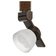 Benzara BM220808 12W Integrated Led Track Fixture with Polycarbonate Head, Bronze and White