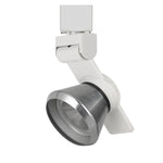 Benzara 12W Integrated Led Metal Track Fixture with Cone Head, White and Silver