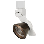 Benzara BM220816 12W Integrated Led Metal Track Fixture with Cone Head, White and Bronze