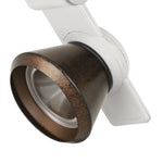 Benzara BM220816 12W Integrated Led Metal Track Fixture with Cone Head, White and Bronze