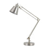Benzara 60W Metal Task Lamp with Adjustable Arms and Swivel Head, Set of 2, Silver