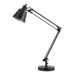 Benzara 60W Metal Task Lamp with Adjustable Arms and Swivel Head, Set of 2, Black