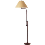 Benzara 3 Way Metal Floor Lamp with and Adjustable Height Mechanism, Brown