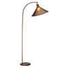 Benzara 3 Way Metal Floor Lamp with Arc Design and Compressed Mica Shade, Bronze