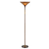 Benzara 3 Way Torchiere Floor Lamp with Frosted Glass shade and Stable Base, Bronze