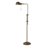Benzara Adjustable Height Metal Pharmacy Lamp with Pull Chain Switch, Bronze