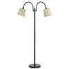 Benzara 80 Watt Metal Floor Lamp with Dual Gooseneck and Uno Style Shades, Bronze