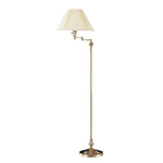 Benzara 150 Watt Metal Floor Lamp with Swing Arm and Fabric Conical Shade, Gold