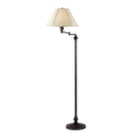 Benzara 150 Watt Metal Floor Lamp with Swing Arm and Fabric Conical Shade, Black