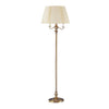 Benzara 150 Watt 6 Way Metal Floor Lamp with Fabric Tapered Shade, Gold