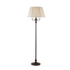 Benzara 150 Watt 6 Way Metal Floor Lamp with Fabric Tapered Shade, Bronze