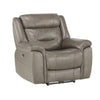 Benzara Split Back Fabric Reclining Chair with Power Headrest and USB Port, Gray