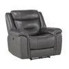 Benzara Wooden Split Back Recliner Chair with Power Headrest and USB Port,Dark Gray