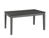 Benzara Rectangular Wooden Dining Table with 2 Drawers and Tapered Legs, Gray