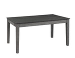 Benzara Rectangular Wooden Dining Table with 2 Drawers and Tapered Legs, Gray