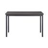 Benzara Transitional Rectangular Dining Table with Metal Frame and Wooden Top, Gray