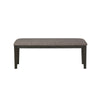 Benzara Rectangular Style Wooden Bench with Fabric Upholstered Seat, Gray and Beige