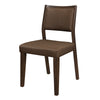 Benzara Wooden Side Chair with Fabric Upholstered Seat and Backrest, Brown