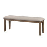 Benzara Rectangular Style Wooden Bench with Fabric Upholstered Seat,Brown and Beige