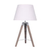 Benzara Wood and Metal Transitional Table Lamp with Tripod Base, Brown