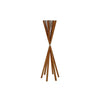 Benzara 34 Inch Metal and Wood Torch Shape Candle Holder, Brown
