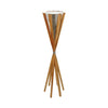 Benzara 49 Inch Metal and Wood Torch Shape Candle Holder, Brown