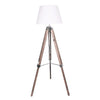 Benzara Wood and Metal Transitional Floor Lamp with Tripod Base, Brown