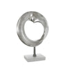 Benzara Industrial Round Disc Design Accent Decor with Marble base, Silver