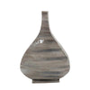 Benzara Bellied Shape Metal Vase with Narrow Neck and Mouth, Gray