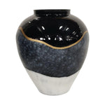 Benzara Industrial Clay Pot Design Metal Vase with Short Neck, Multicolor