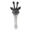 Benzara 20 Inch Giraffe Head Metal Wall Decor with Mounting Hardware, Gray