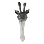 Benzara 20 Inch Giraffe Head Metal Wall Decor with Mounting Hardware, Gray