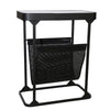 Benzara Metal Magazine Rack with Bottom Mesh Sling and Tubular Frame, Black
