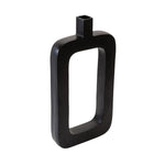 Benzara Industrial Cut Out Metal Vase with Narrow Neck and Mouth, Black